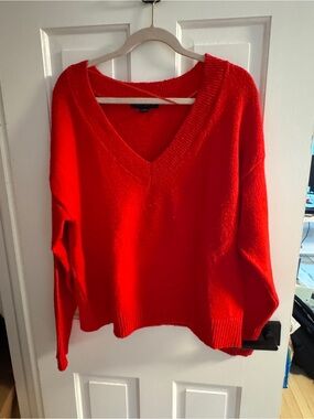 Sanctuary V-Neck Sweater in Bright Red